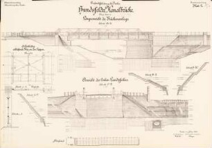 Großschiffahrtsweg, Breslau Hundsfelder Kanalbrücke: Ansichten, Schnitte 1:100, 1:10