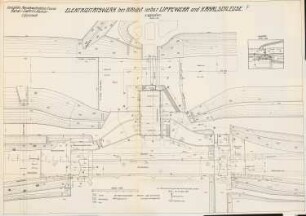 Kanal Datteln-Hamm-Lippstadt. Elektrizitätswerk nebst Lippewehr und Kanalschleuse, Hamm: Lageplan 1:2500, 1:200