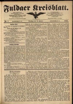 Ausgabe vom Dienstag, den 13. Januar 1903.