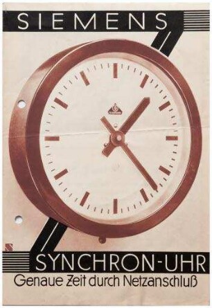 Siemens Synchron-Uhr. Genaue Zeit durch Netzanschluß (Prospekt)