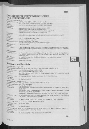 Fachbereich Kulturgeschichte und Kulturkunde