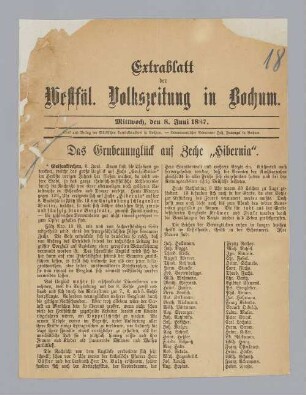 "Das Grubenunglück auf Zeche Hibernia"