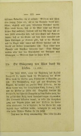 23. Die Belagerung von Wien durch die Türken. (J. 1683.)