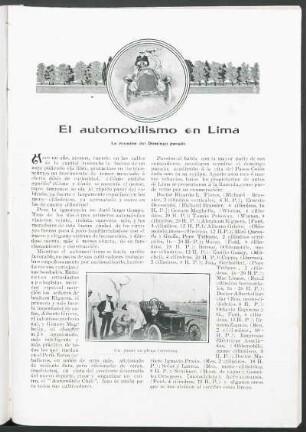 El automovilismo en Lima : La reunión del Domingo pasado