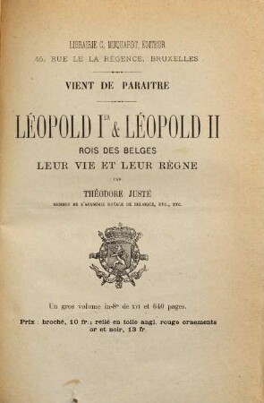 Bibliographie de la Belgique : ou catalogue général de l'imprimerie et de la librairie belges, 1878 = Jg. 35