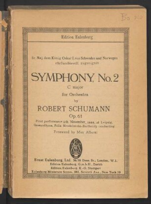 Symphony, no. 2 C major for orchestra : op. 61