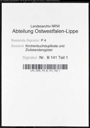 Heiratsbelege zum Zivilstandsregister von Hörde (H 1812)