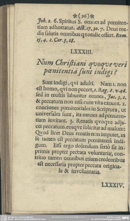 LXXXIII. Num Christiani quoque veri poenitentia sunt indigi?