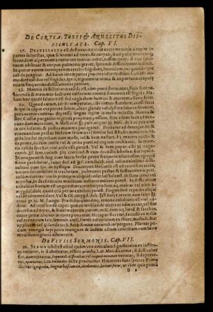 De Coryza, Tussi et Anhelitus Difficultate. Cap. VI.