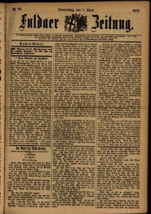 Ausgabe vom Donnerstag, den 07. April 1887.