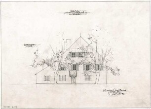 Gsaenger, Gustav; Lenggries (Bayern); Gasthaus "Altwirt", Umbau - Altwirt - Nebengebäude, Saalbau, Nordseite (Ansicht)