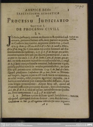 Sectio I. De Processu Civili