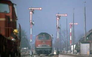 Blaufelden Lok 215 069 Rangierer Ausfahrsignale