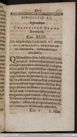 Disputatio XV. Respondente Christiano Brand Bremensi [Caput XLIV.-XLVII.]