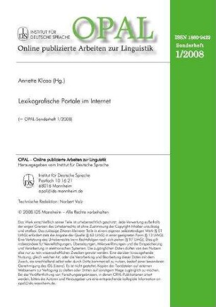 Lexikografische Portale im Internet