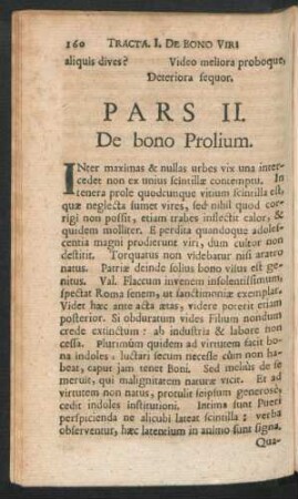 Pars II. De bono Prolium.