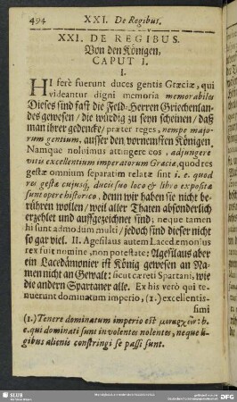XXI. De Regibus