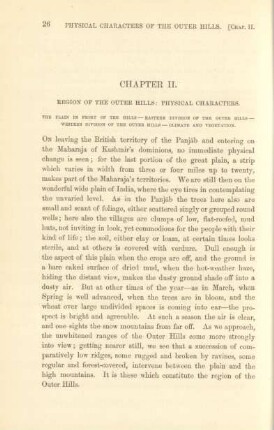 Chapter II. Region of the outer hills: physical characters