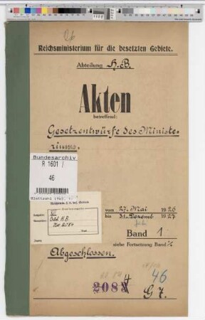 Gesetzentwürfe des Ministeriums