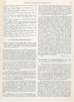 222-224 [Rezension] Pastorale Liturgie