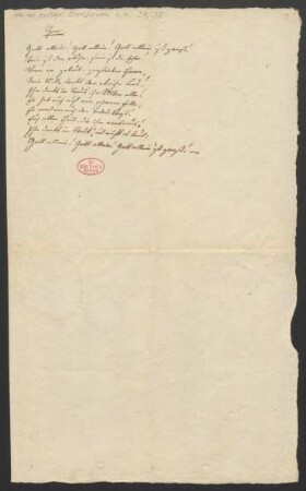 Handschriftlicher Text. Chor. "Gott allein"