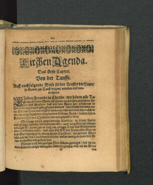 Das Erste Capitel. Von der Tauffe.