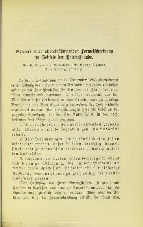 I.8. Entwurf einer übereinstimmenden Formelbeschreibung im Gebiete der Holzmeßkunde