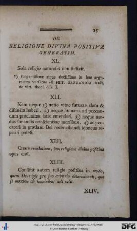 III. De Religione Divina Positiva Generatim.