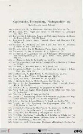 Kupferstiche, Holzschnitte, Photographien etc. nach alten und neuen Meistern (Nr. 508-619)