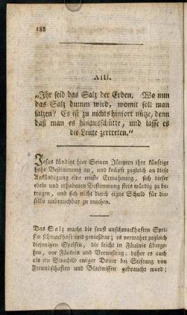 188-202, XIII. "Ihr seid das Salz der Erde....