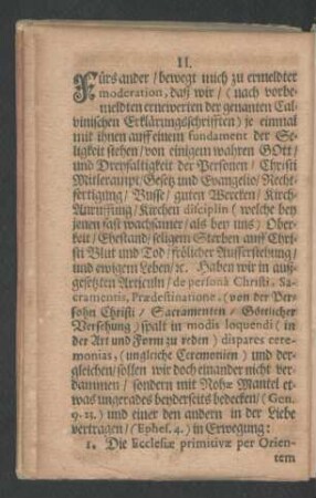 II. Fürs ander/ bewegt mich zu ermeldeter moderation ...
