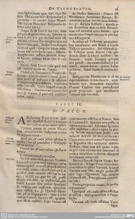 CAPUT III. De VACUO.