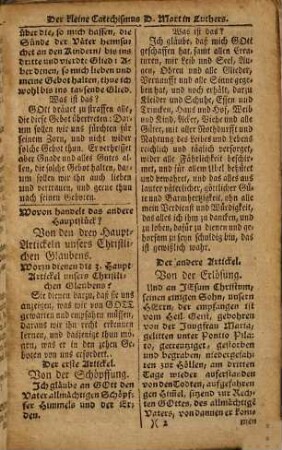 Die sechs Hauptstücke des Kleinen Catechismi D. Martini Lvtheri