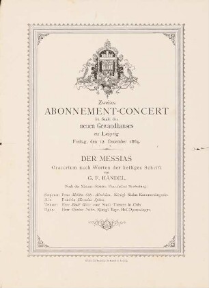 Einladung Zweites Festkonzert Gewandhausorchester Leipzig: Text und Ornamentik