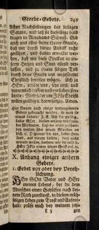 249-261, X. Anhang einiger andern Gebete.