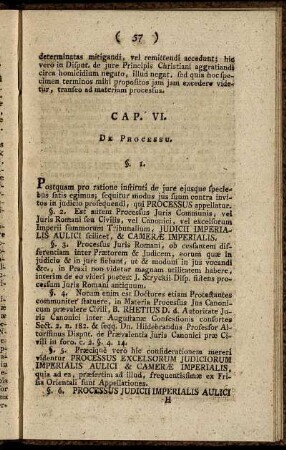 Cap. VI. De Processu.