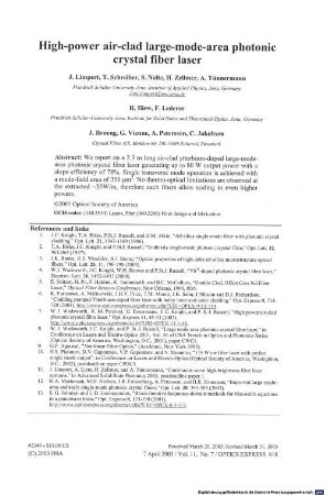 High-power air-clad large-mode-area photonic crystal fiber laser