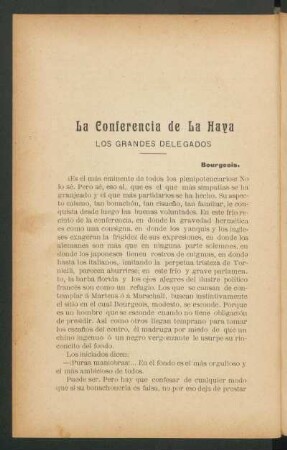 La Conferencia de La Haya : Los grandes delegados