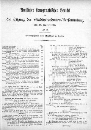 No. 15, 25. April 1895