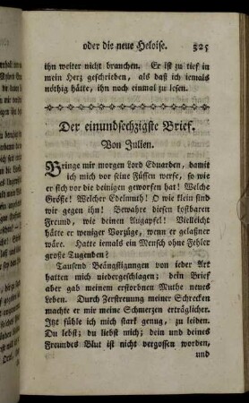 Der einundsechzigste Brief. Von Julien. - Der dreyundsechzigste Brief. Von Julien an Claren.