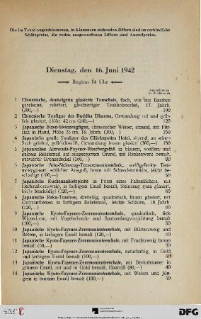 Dienstag, den 16. Juni 1942, Beginn 14 Uhr (Nr. 1-232)