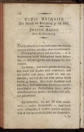 Zweytes Kapitel. Die Erkenntniß.