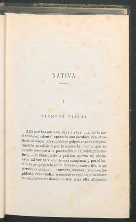 I - Tiempos viejos