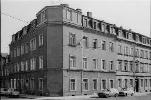Dresden-Neustadt, Schönfelder Straße 12. Wohnhaus. Eckansicht