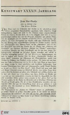 Frau Rat Goethe: zum 19. Februar 1731