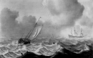 Stürmische See mit Segelschiffen