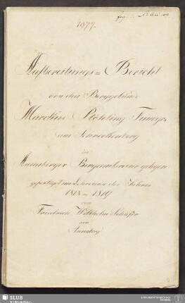 Aufbereitungs-Bericht von den Berggebäude Marckus Röhling Fundgr: am Schreckenberg in Annaberger Bergamtsrevier gelegen - 18.6634 4.
