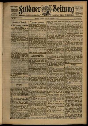 Zweite Ausgabe vom Mittwoch, den 26. September 1906.