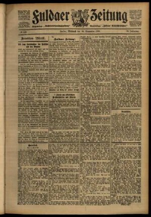 Zweite Ausgabe vom Mittwoch, den 26. September 1906.