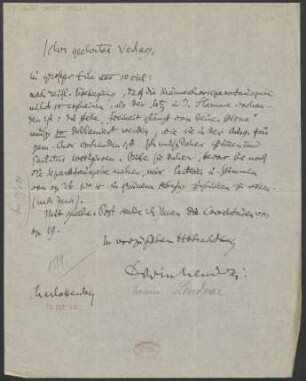 Brief an B. Schott's Söhne : 12.09.1921